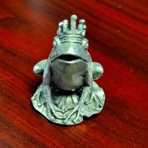 Pewter silver prince  frog